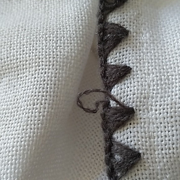 Threshold curtain natural white light filtering with gray trim 2 panels - Picture 9 of 13